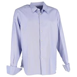 Dolce & Gabbana-Dolce & Gabbana Diagonal Stripe Shirt in Purple Cotton-Purple