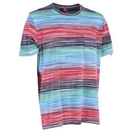 Camiseta Missoni com estampa slub e bolso em algodão multicolorido Multicor