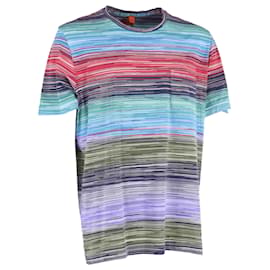 Missoni- Missoni Slub Print T-Shirt with Pocket in Multicolor Cotton -Multiple colors