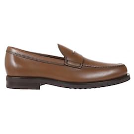 Tod's-Tod's Leather Loafers-Brown