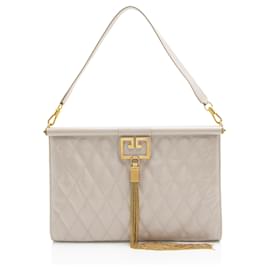 Givenchy-Givenchy Leather Gem Large Shoulder Bag-Brown,Beige