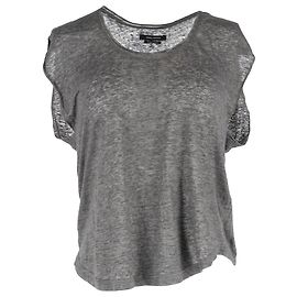 Camiseta drapeada Isabel Marant em linho cinza Cinza