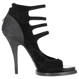 Givenchy- Givenchy Strappy Platform Sandal Heels in Black Suede-Black