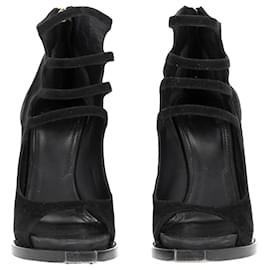 Givenchy- Givenchy Strappy Platform Sandal Heels in Black Suede-Black