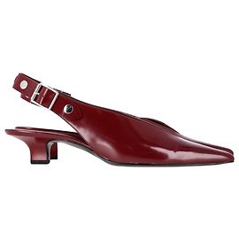 Victoria Beckham Studded Slingback Pumps in Red Patent Leather Red Dark red