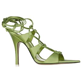 I sandali in satin Attico Reneè Verde
