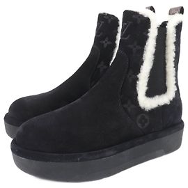Bottes Chelsea en daim Louis Vuitton Aspen 37.5 Noir