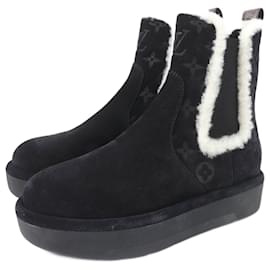 Louis Vuitton-Louis Vuitton Aspen Chelsea Boots Suede 37.5-Black