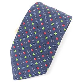 Hermès Corbata de seda Hermes H606012T Hecha en Francia Roja Azul