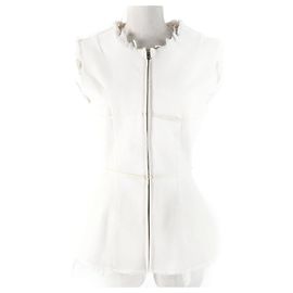 Maison Martin Margiela Chaleco de denim recubierto con cremallera MM6 Maison Margiela Blanco