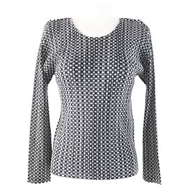 Autre Marque PLEATS PLEASE Polyester Check Long Sleeve Coat Brown Grey