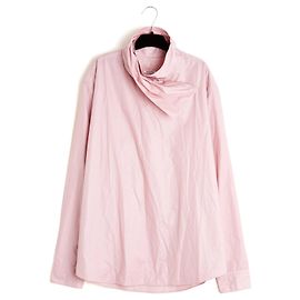 Camisa Rosa Hermès 41 Camisa de Popelina Rosa con Cuello Doblado Top 16 Etiqueta Cortada Hermes Rosa