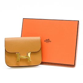 Hermès Hermes Constance Epsom Leather Compact Wallet Brown