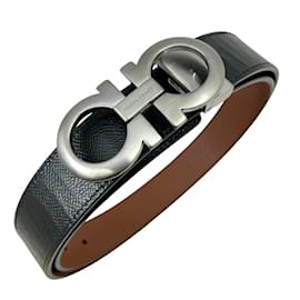 Salvatore Ferragamo-Salvatore Ferragamo Gancini Belt-Brown,Black