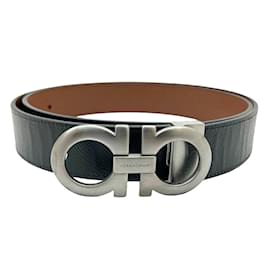 Salvatore Ferragamo-Salvatore Ferragamo Gancini Belt-Brown,Black