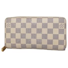 Louis Vuitton-Louis Vuitton Long Wallet Damier Azur Zippy-White