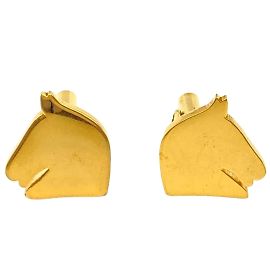Hermès Boutons de manchette Cheval Hermes en plaqué or Doré