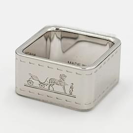 Hermès-Anneau de foulard Hermes Bolduc-Argenté