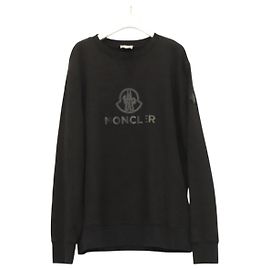 Moncler Sweat à Manches Longues Sweat en Coton Noir Auth ym020M Noir