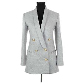 Balmain Giacca in cotone grigia Grigio