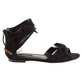 Louis Vuitton Schwarze Wildledersandalen Schwarz