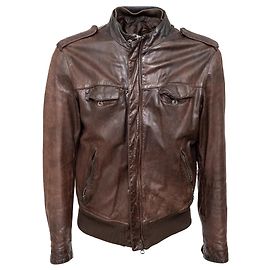 Autre Marque Chaqueta de cuero Brogden Castaño