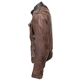 Autre Marque-Brogden Leather Jacket-Brown