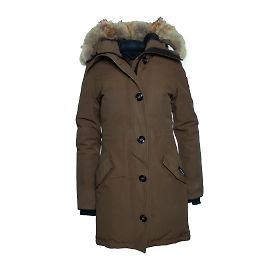 Canada Goose, parka en nylon vert avec capuche en fourrure Vert