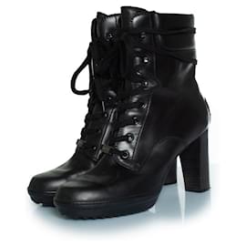 Tod's-Tod’s, black leather lace up boots-Black