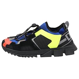 Dolce & Gabbana-DOLCE & GABBANA Sorrento Fabric Sneakers in Multicolor, Size 45 EU, CS1718-Black