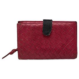 Vintage Bottega Veneta Intreciato wallet red Red