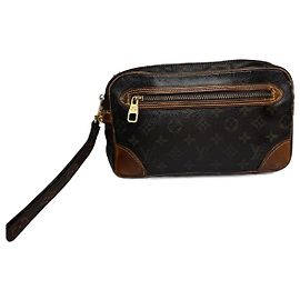 Vintage Louis Vuitton Monogram Leather Clutch brown Brown