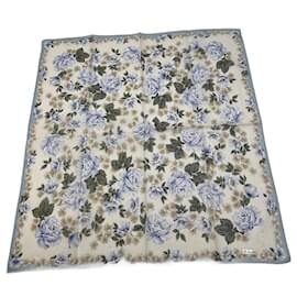 Sciarpa vintage Dior blu bianco Bianco