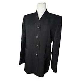 Givenchy-Vintage Givenchy Wool Blazer / Short Trenchcoat M/L black-Black