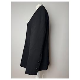 Givenchy-Vintage Givenchy Wool Blazer / Short Trenchcoat M/L black-Black