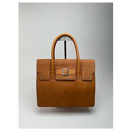 Bolsa vintage Courreges de couro e lã marrom Marrom