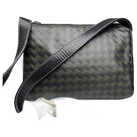 Bolsa de couro vintage Bottega Veneta marrom preto Preto