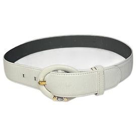 Cinto de couro vintage Dior branco Branco