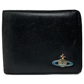 Vintage Vivienne Westwood foldable wallet leather black Black