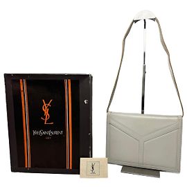 Borsa in pelle vintage Yves Saint Laurent bianca Bianco