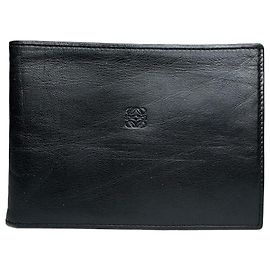 Vintage Loewe Madrid Flapable leather wallet black Black