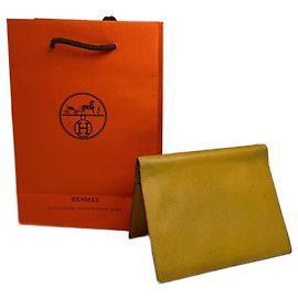 Hermès Vintage Hermes Leather Cardholder Yellow Yellow