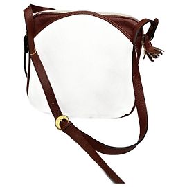 Bolsa de couro vintage Bottega Veneta branca e marrom Branco