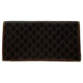Céline Tarjetero de cuero monograma Celine Paris vintage marrón Castaño