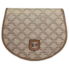 Céline Cartera de cuero Celine Triomphe vintage beige marrón Beige