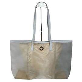 Céline Sac shopper transparent vintage Celine Paris blanc Blanc