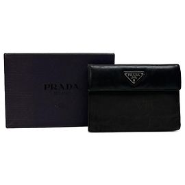 Vintage Prada Leather wallet Black Black