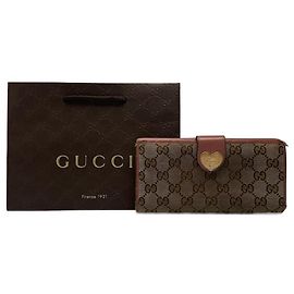 Vintage Gucci Monogramm Leder Geldbörse beige rosa Beige