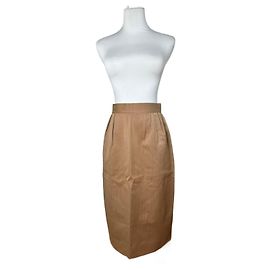 Saia de linho vintage Dior marrom L Marrom