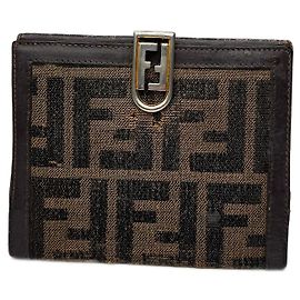 Vintage Fendi FF Monogramm Geldbörse Braun Braun